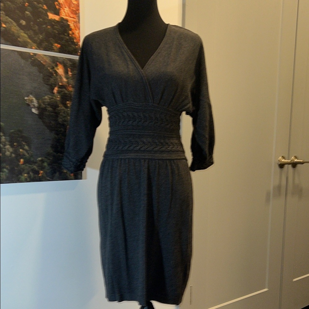 Max Studio Charcoal 3/4 Sleeve Dress